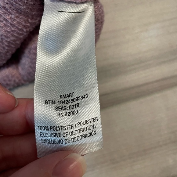 AMP “Not Your Babe” Pink/Purple & White Oversized Fuzzy Sherpa Sweatshirt XS - Picture 15 of 16